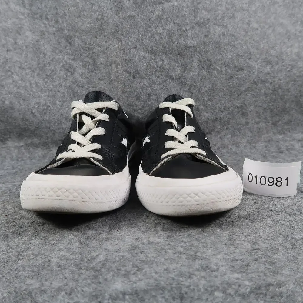 Converse Shoes Kids 3 Sneakers One Star Ox Junior Black Leather Trainer Lace Up